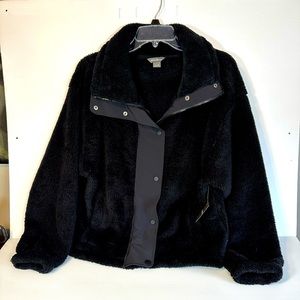 Eddie Bauer Women’s Black zip/snap Plush Jacket size M NEW/Tags